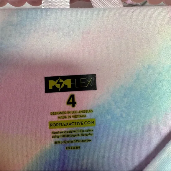Pop flex active shorts cotton candy tie dye 🍭 pockets on sides pastel rainbow 🌈 - Picture 7 of 8